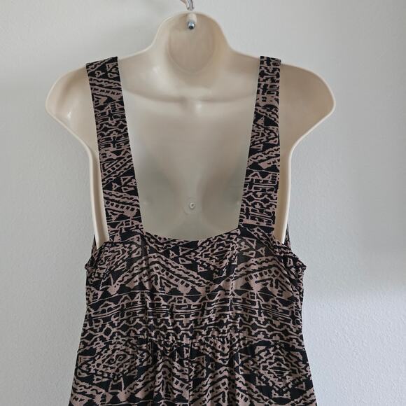 Vintage Iolani Tribal Pint Sleeveless Maxi Hawaiian Dress Size 1X Brown Jersey - Picture 6 of 10